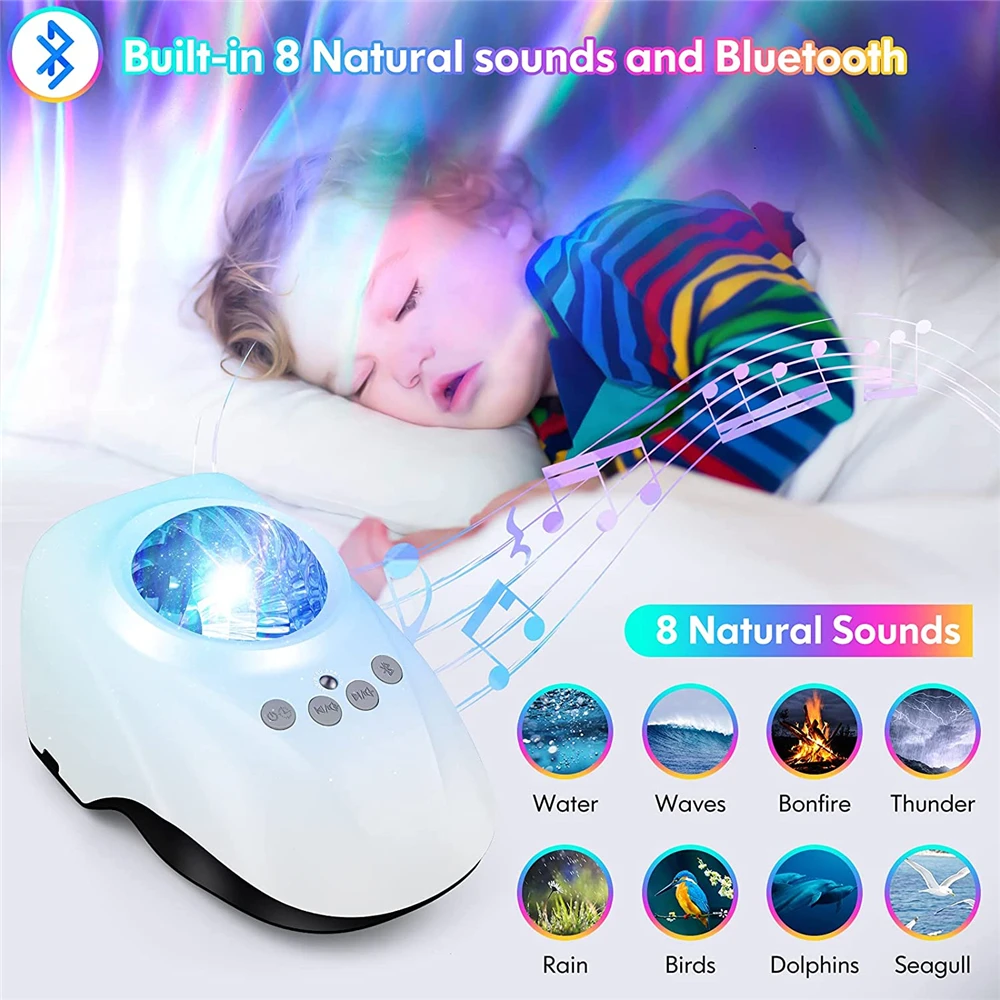 nursery night light Aurora Projector Star Projector Galaxy Night Light Northern Light Projection Rotate LED Lamp BT Music Speaker Bedroom Decor Gift unicorn night light