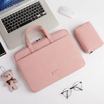 

Laptop Bag Case for MacBook Air Pro 13 Cases Accessories Handbag Women Men Notebook Bag for Dell Hp Lenovo 13.3 14 15.6 Inch