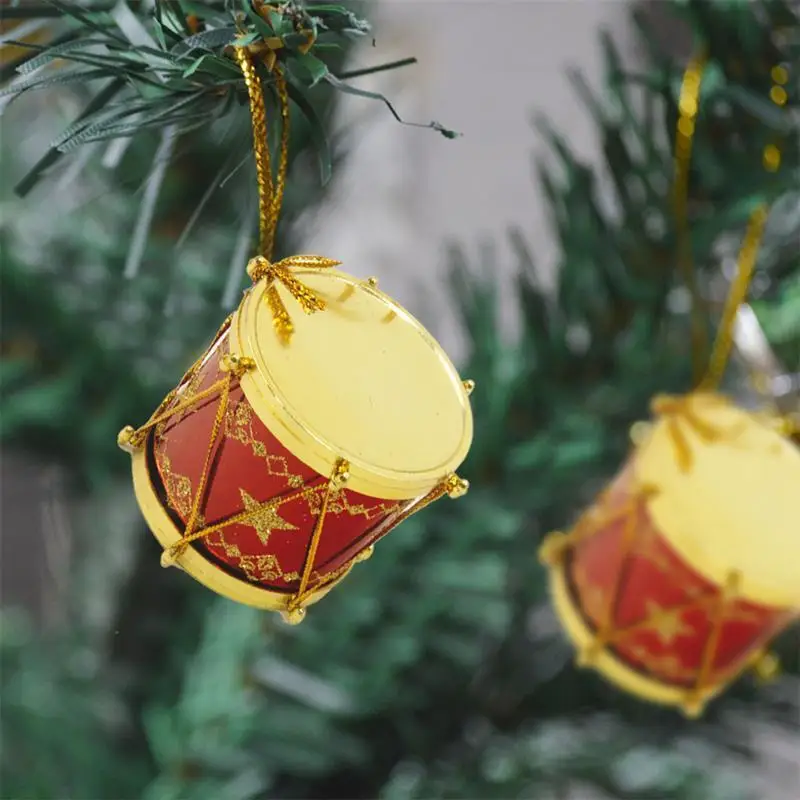 Новая мода Рождественская елка Декор блеск мини-барабан рождественские вечерние подвесные украшения для дома на Рождество подарок