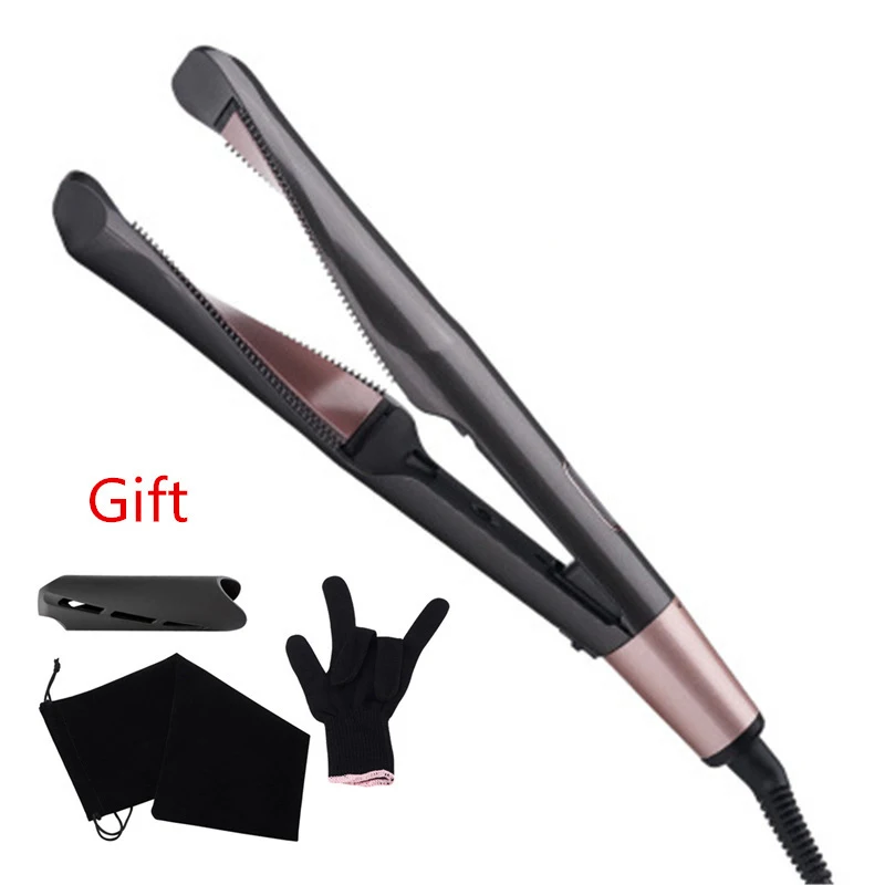 

Professional 2 in 1 hair curler and straightener in one Twist curling iron barber salon flat irons styler Tourmaline ceramic