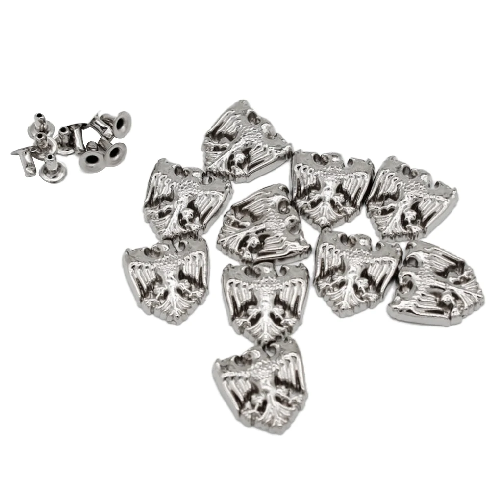 

10 Metal Snap Fasteners Press Stud Eagle Shaped Sewing Rivet Buttons Clothing Leather Craft DIY Punk Spikes Spots Rivet