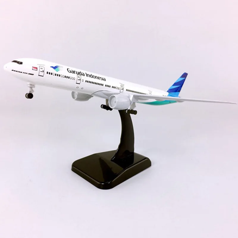 18 см 1:400 Boeing B777-300 модель Garuda Indonesia с пластиковым основанием сплав самолет коллекционный дисплей статическая модель игрушки