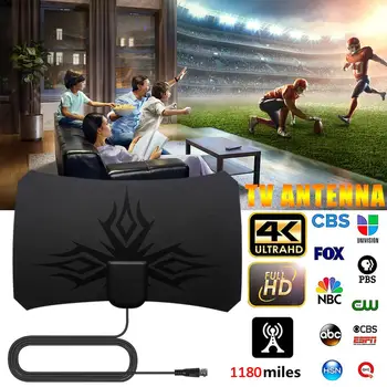 

1180 Miles 4K Digital HDTV Indoor Antenna with Amplifier Signal Booster TV Radius Surf HD Antennas Aerial