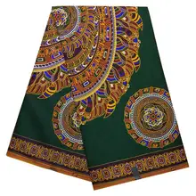 Зеленая африканская Дашики/Анжела ткань африканская традиционная рубашка "Дашики" Печать Вощеная парча ткань 6 ярдов LBL-170