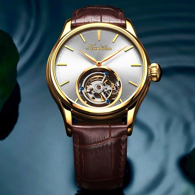 Tourbillon часы GUANQIN на механический сапфир для мужчин s часы лучший бренд класса люкс часы для мужчин Relogio Masculino - Цвет: F