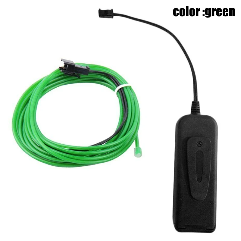 EL Wire неоновый RGB цветной светодиодный светильник, инновационный набор для одежды BJStore - Испускаемый цвет: Зеленый