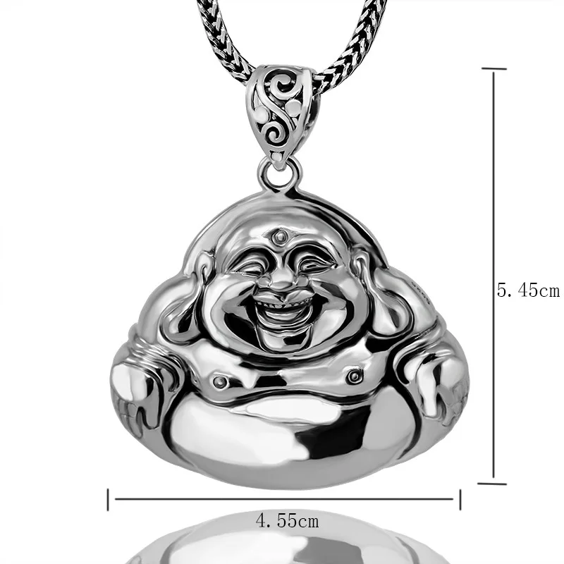 Uglyless Happy Подвески "maitreya" для Для женщин реальные 925 пробы серебра буддийских ювелирные изделия без цепи Глянцевая Настоящее серебро Цепочки и ожерелья P929