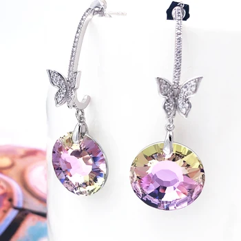

11.11 New Round Drop Designer Earrings made with Austria Crystal Trending Jewelry 2020 for Women Wedding Party Girls Bijoux Gift