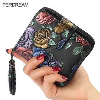 

European and American short wallet ladies RFID anti-scan multifunctional large capacity leather wallet