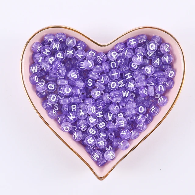 100/200/500pcs Heart Beads For Jewelry Making Acrylic Mixed Beads With Letters For Bracelet Handmade Diy Bracelet Necklace 2021 4x7mm 110