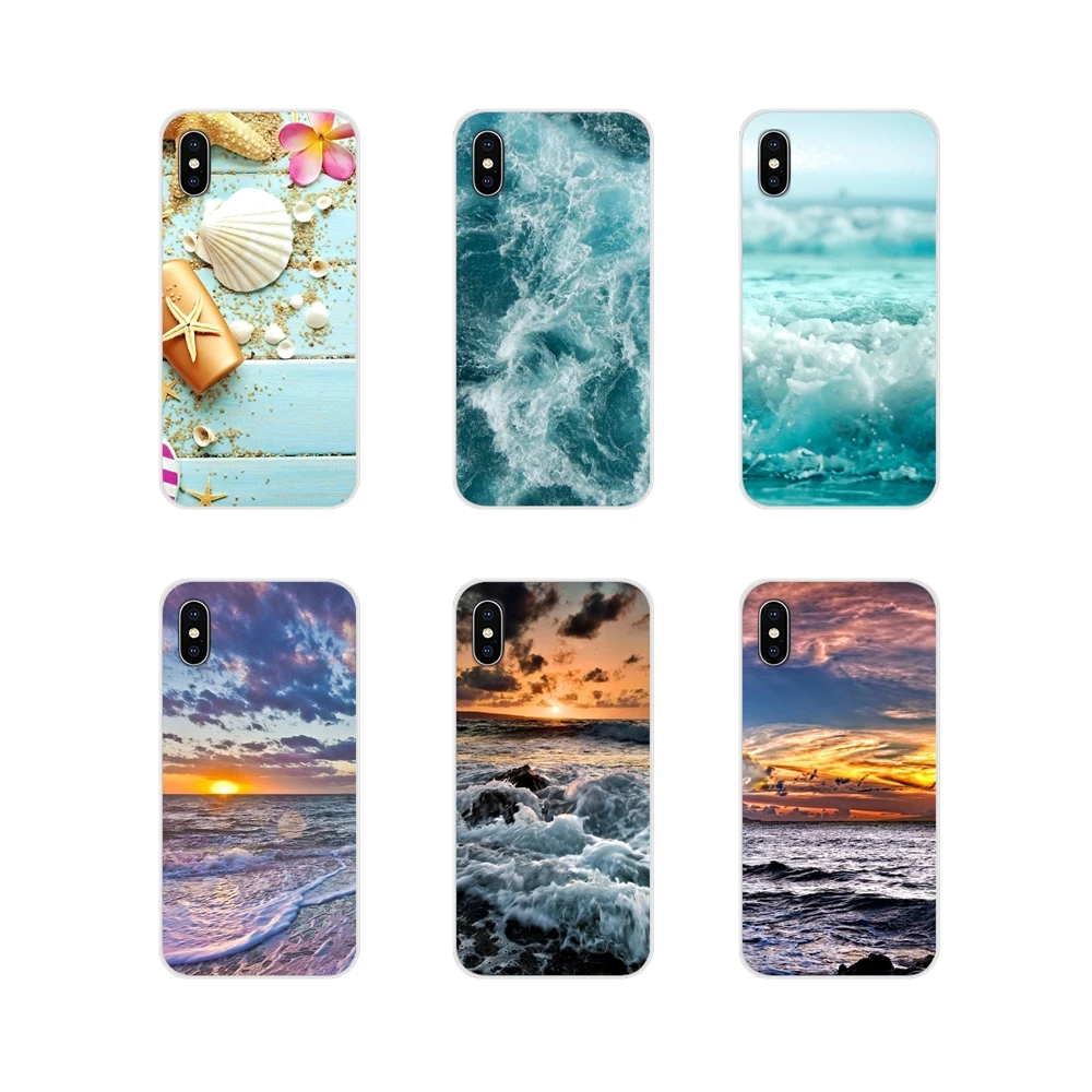 Funda personalizada para Huawei G7, G8, P7, P8, P9, P10, P20, P30 Lite, Mini Pro, P Plus, 2017, 2018, 2019, libro conchas marinas, estrellas de mar, olas de playa|Fundas antigolpes