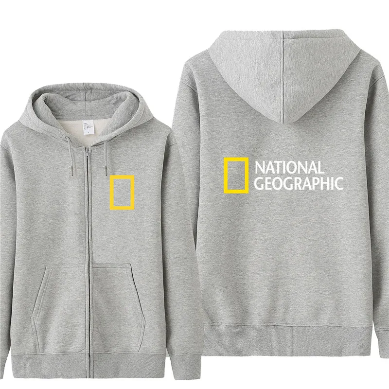 Autumn National Geographic Channel Sweatshirt Men Fashion Coat Fleece Pullover Unisex Man National Geographic Sweatshirt - Цвет: as picture