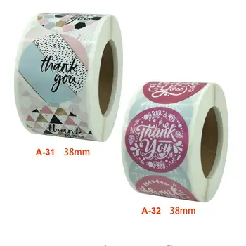 

1.5" 38mm Big Size Floral Thank You Stickers Decorative Seal Label Wedding Party Event Scrapbooking Envelope Gift Box Decor