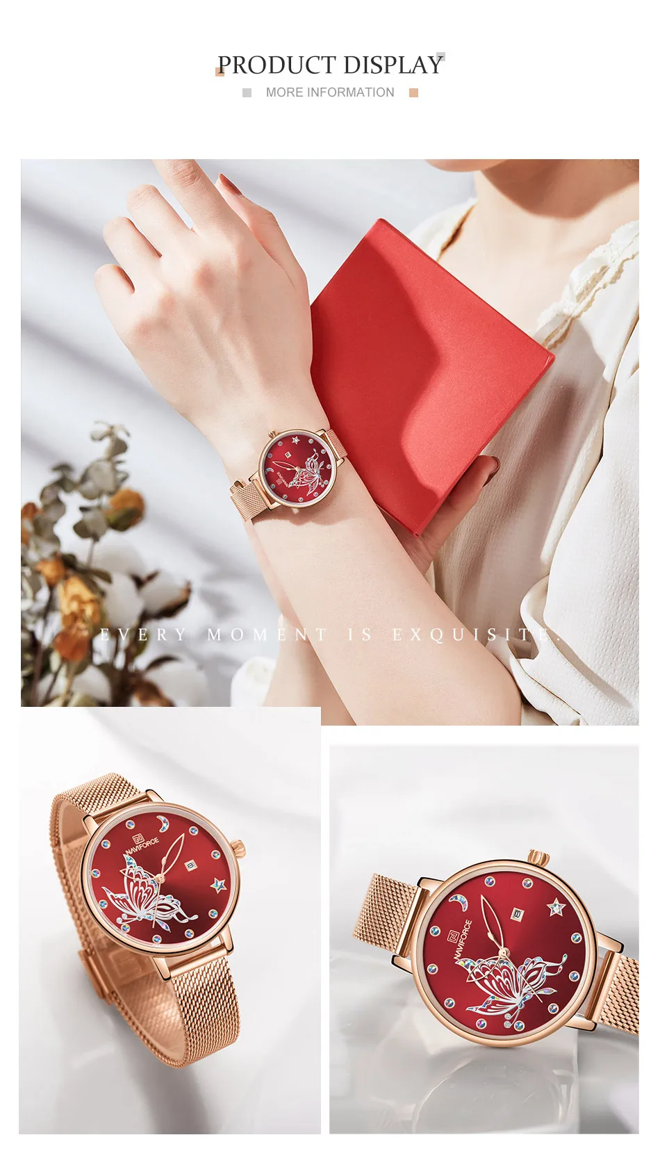 NAVIFORCE часы для женщин модные женские часы с кристаллами водонепроницаемые кварцевые женские наручные часы со стальным сетчатым ремешком Relogio Feminino