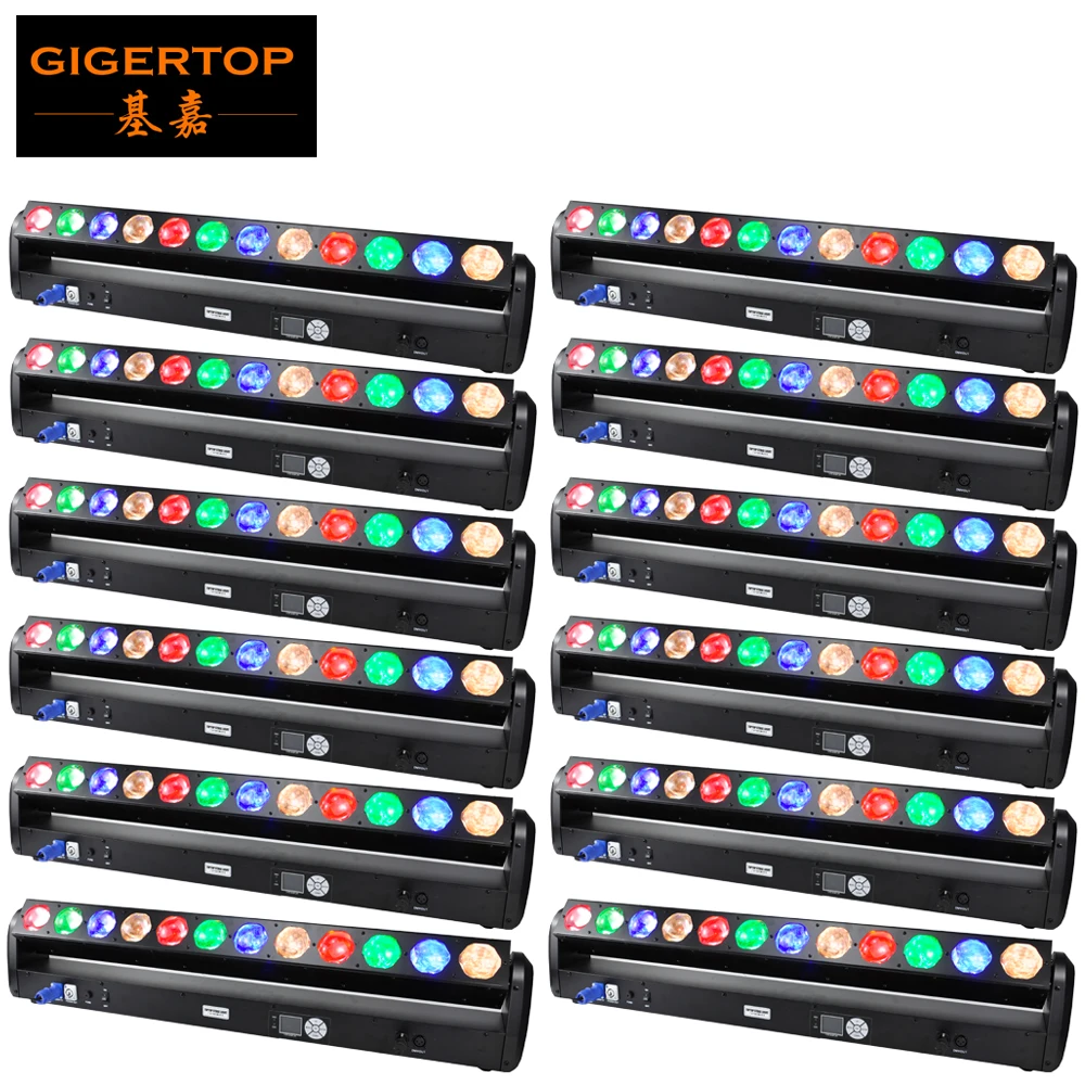 12 Gigertop TP-WP1230 светодиодный перемещение головы Бар луч светильник пиксельный светодиодный Управление RGBW 4IN1 Цвет светодиодный Дисплей для клуба диско этапа 12x30 W - Цвет: 12