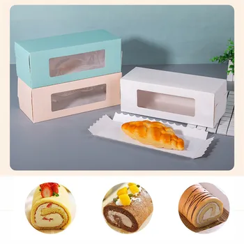 

10Pcs Cupcake Christmas Eve Apple Box with Window Muffin Bread Roll Cake Soufflé Candy Packing Boxes Dessert Shop Supplies Kids