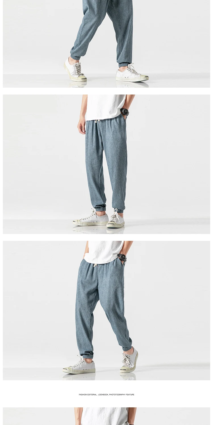 Japanese thin bloomers, linen pants, cotton and linen harem pants men  harajuku fashion  japanese fashion mens hip hop clothing
