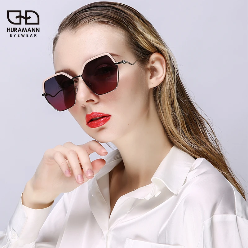 

HURAMANN Women's Sunglasses Polarized Big Frame Fashion Brand Designer Shades okulary Oculos de sol Feminino UV400 gafas