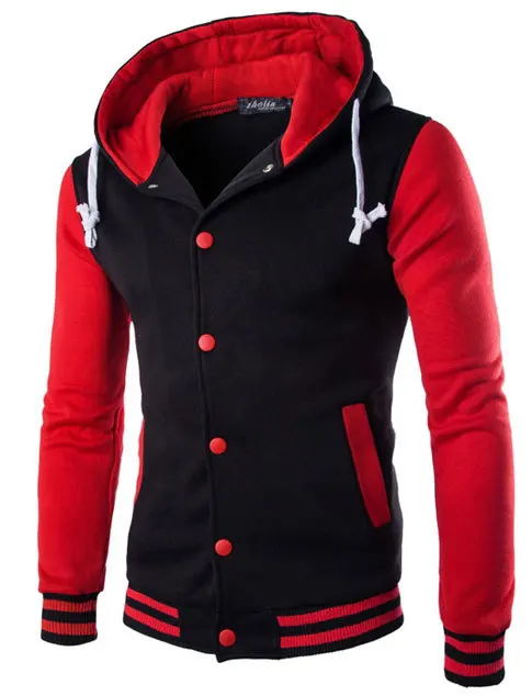 W69 red Мужская толстовка с капюшоном, бейсбольная куртка, Мужская мода, дизайнерская Черная Мужская облегающая университетская куртка, брендовая стильная куртка для колледжа, Veste Homme - Цвет: W69 red