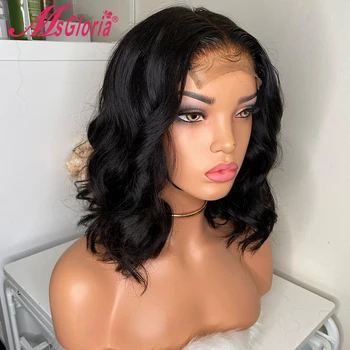 

5x5 Lace Closure Wig Wavy Human Hair Wig Brazilian Remy Human Hair Wigs 150% Density 5x5 Closure Wig Short Bob Wigs
