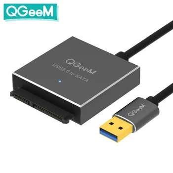 

QGeeM SATA to USB Adapter USB 3.0 Cable to Sata Converter for Samsung Seagate WD 2.5 3.5 HDD SSD Hard Disk USB Sata Adapter