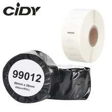 CIDY 1 рулон совместимый для Dymo 99012 этикетки 36*89 мм 260 шт/рулон совместимый для LabelWriter 400 450 450 турбо принтер SLP 440 450