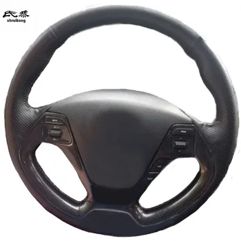 

Sew-on Microfiber leather car steering wheel cover for Kia K3 2013 K2 Rio 2015 2016 Ceed Cee'd 2012-2017 Cerato 2013-2017