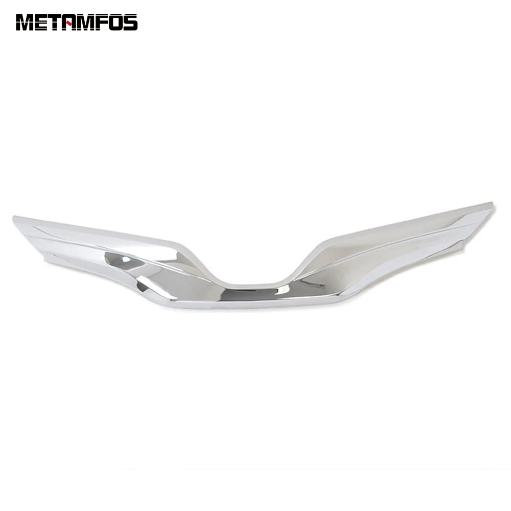 ABS Chrome Plastic Для Toyota Camry LE XLE красный углеродного волокна передняя Центральная решетка гриль литья отделка внешние аксессуары для стайлинга автомобилей - Название цвета: ABS Chrome Plastic