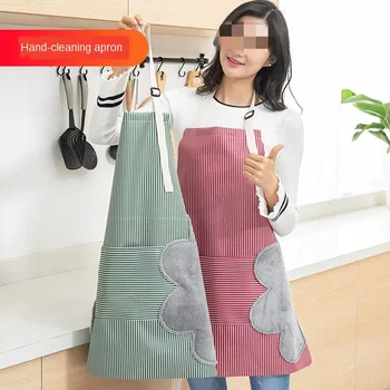 

Erasable Apron Linen Sleeveless durable Waterproof Anti-oil Cooking blouse Waist Bib Creative Women Apron kitchen accessories