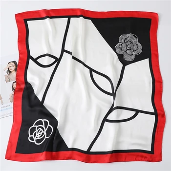 

70cm Square Silk Neck Hair Scarves Floral Dot Print Hair Band Foulard Shawls Bandana Pashmina Kerchief Tie 2020 Summer New