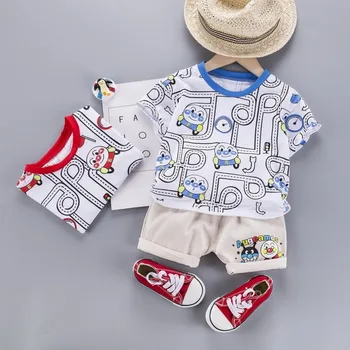

Baby Boy Summer Infant Clothing Clothes Cartoon Shorts + O-neck Top Tees Clothes Soft Outfits Children Clothes Newborn Outfit