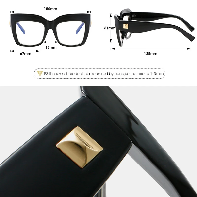 Women Eyeglasses Frames Oversized Square Vintage women glasses eyewear frames eyeglasses frames