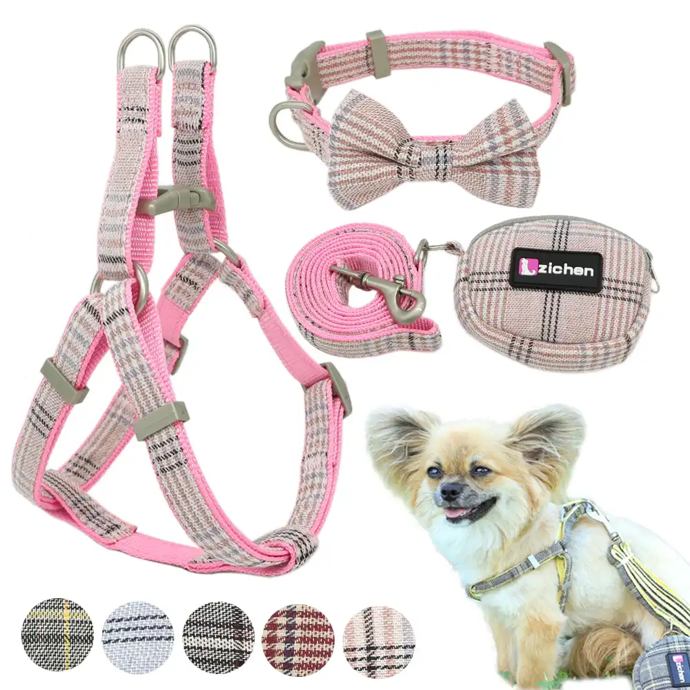 dog harness leash and collar set