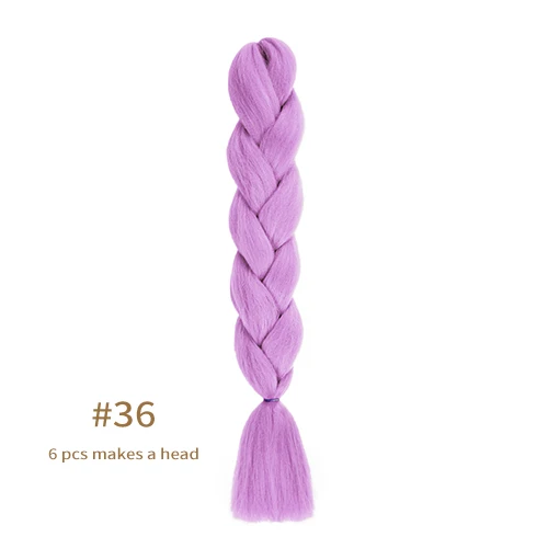 Synthetic jumb Braids Ombre Braiding Hair Extension Box Braid Hair Pink Purple Yellow Golden Colors hair 24inch kanekalons hair A36
