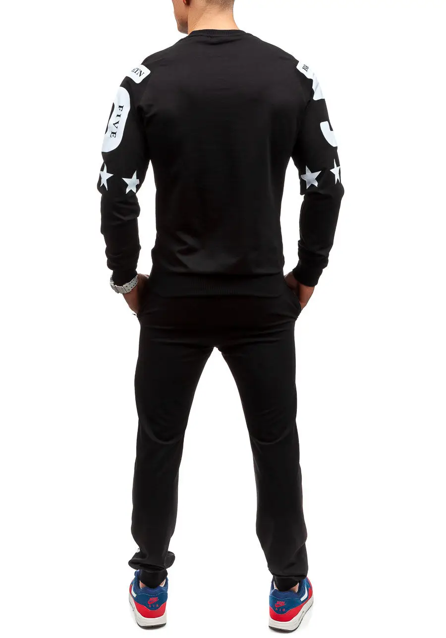 ZOGAA Spring 3 Color Men Fashion Slim Casual Set Print Letter Slim Men Set Comfortable Cotton Jogging Set Size XS-XXL