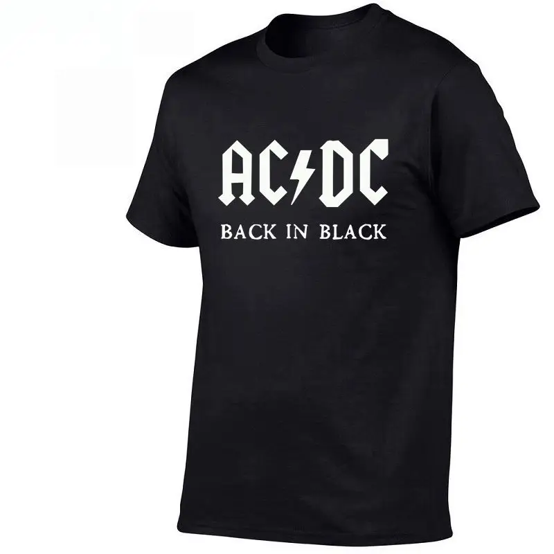 

2019 new brandAC/DC Rock harajuku T-Shirt ACDC BLACK Letter Printed Graphic Tshirts Hip Hop Rap Music Short Sleeve Tops Tee Shir