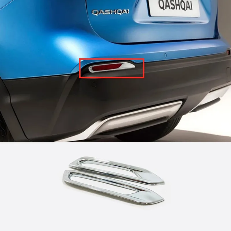 

ABS Chrome For Nissan Qashqai J11 Accessories 2017 2018 Rear Reflector Fog Light Lamp Sticker Decoration Cover Trim 2Pcs