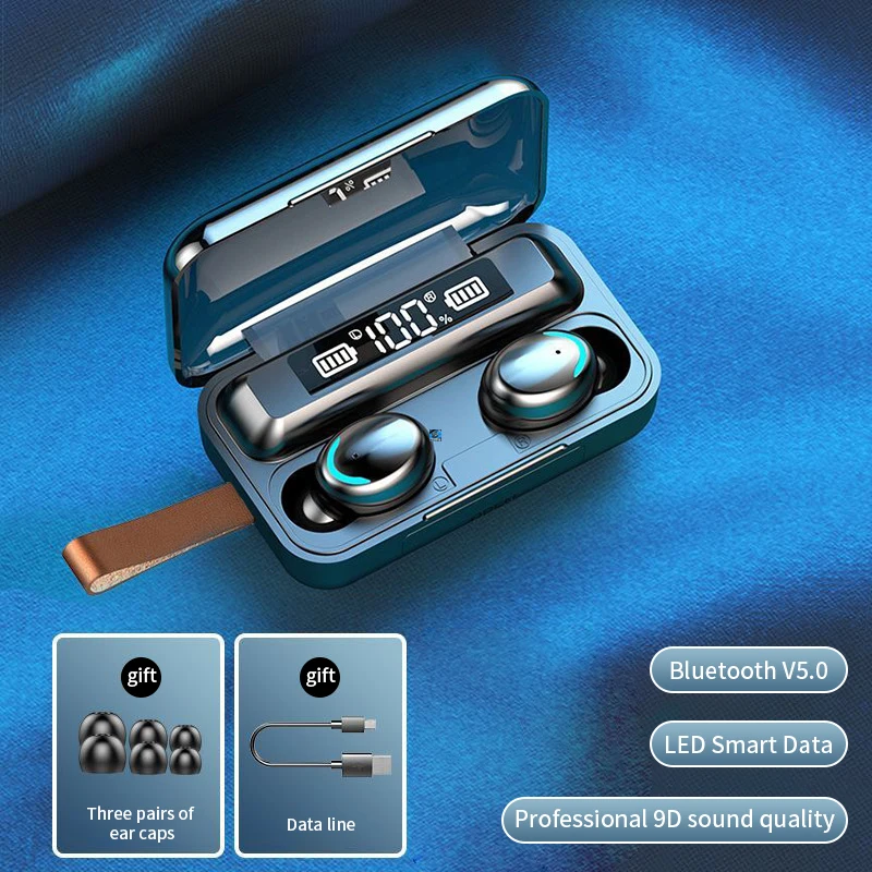 Bluetooth V5 0 Earphones Wireless Headphones With Microphone Mic Sports Waterproof Headset 1200mAh Charging Box For iOS Android