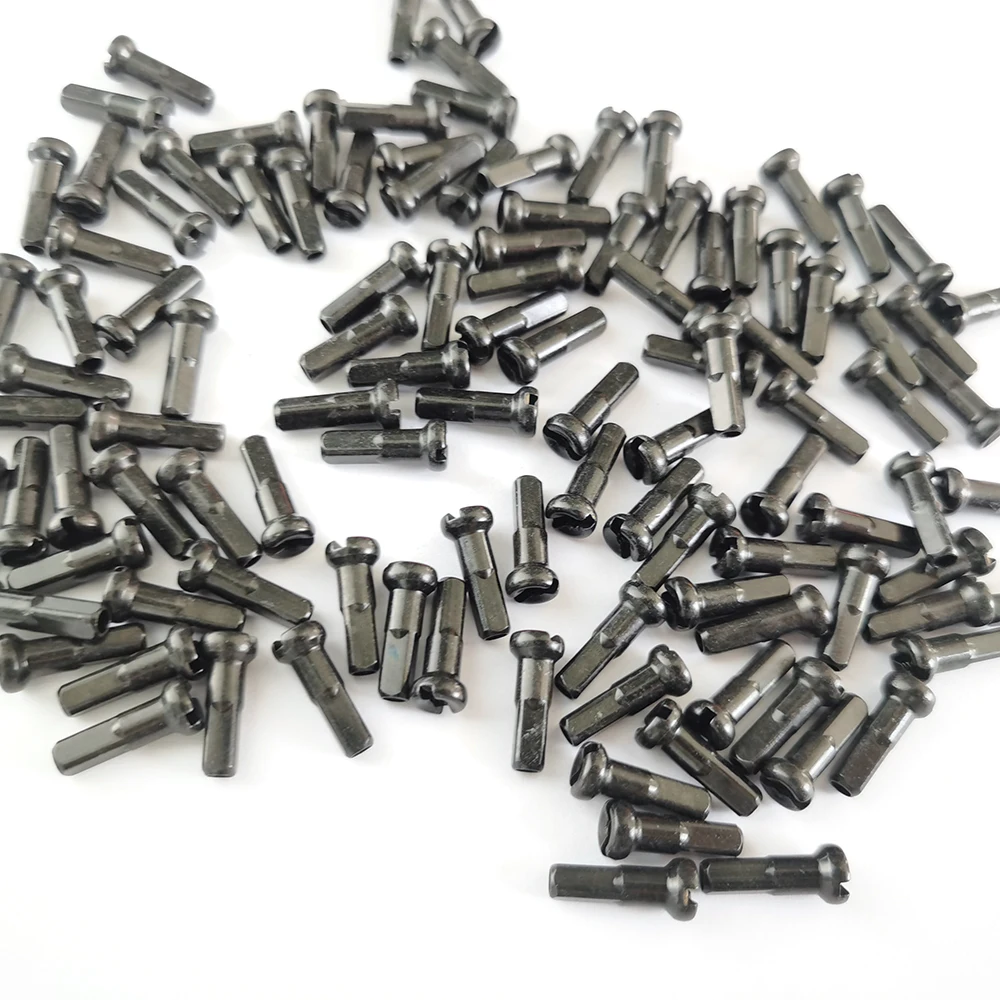 Gauge14 Black Brass Nipples 12mm 14mm 16mm 14G 2.0 Spokes Nipple Strong Road MTB Bike Wheels Parts Round Head Bicycle Accessory