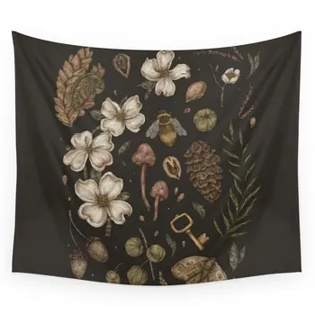 

Nature Walks Bee Flower Printed Tapestry Wall Hanging Coverlet Bedding Sheet Throw Bedspread Living Room Tapestries Dorm Decor