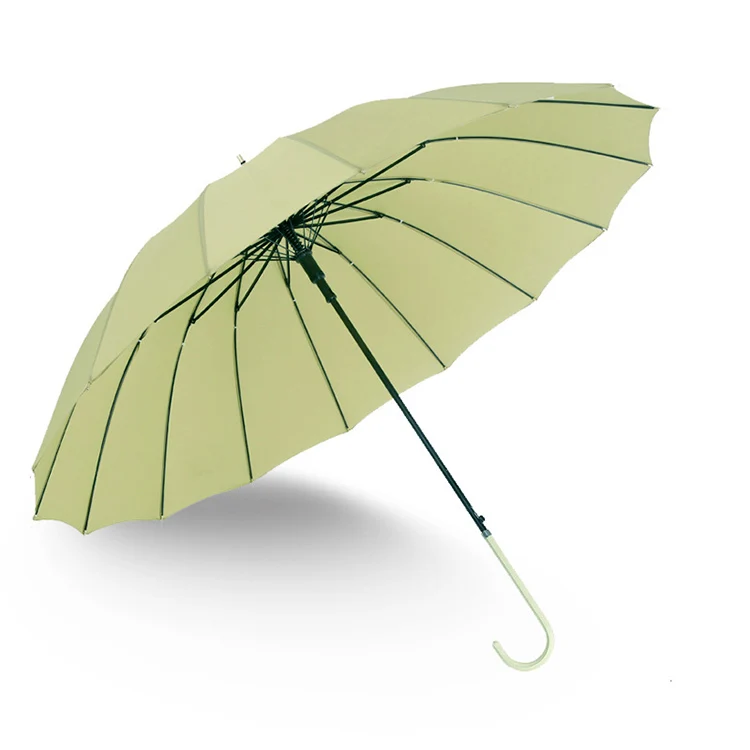 Only Jime Simple Straight Long Handle Umbrella Creative Solid Color Small Fresh Leather Handle Umbrella Retro Student Umbrella
