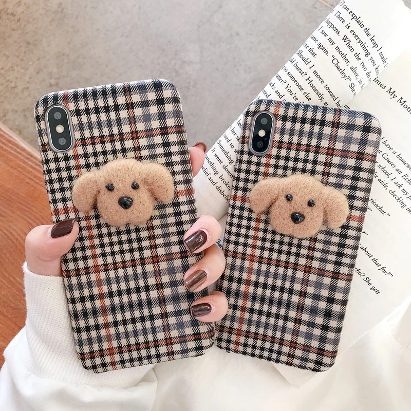 Матовый плюшевый чехол с милой собачкой для iPhone 11 Pro Max, мягкий ТПУ противоударный чехол для iPhone 11 X XR XS MAX 7 8 6 6S Plus, чехол