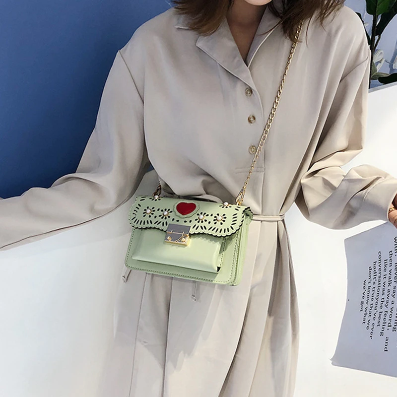 

Fashion Hollow Chain Lock Hasp Bag Women Famous Brands Designer Small Flap Bags Cute Party Women Crossbody Bags Girls Bag Purses