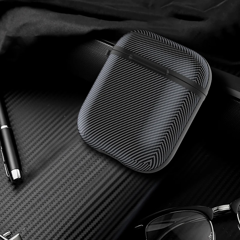 Чехол для Apple Airpods, чехол из углеродного волокна, аксессуары для наушников, беспроводной Bluetooth чехол для iPhone Airpods, чехол с крючком