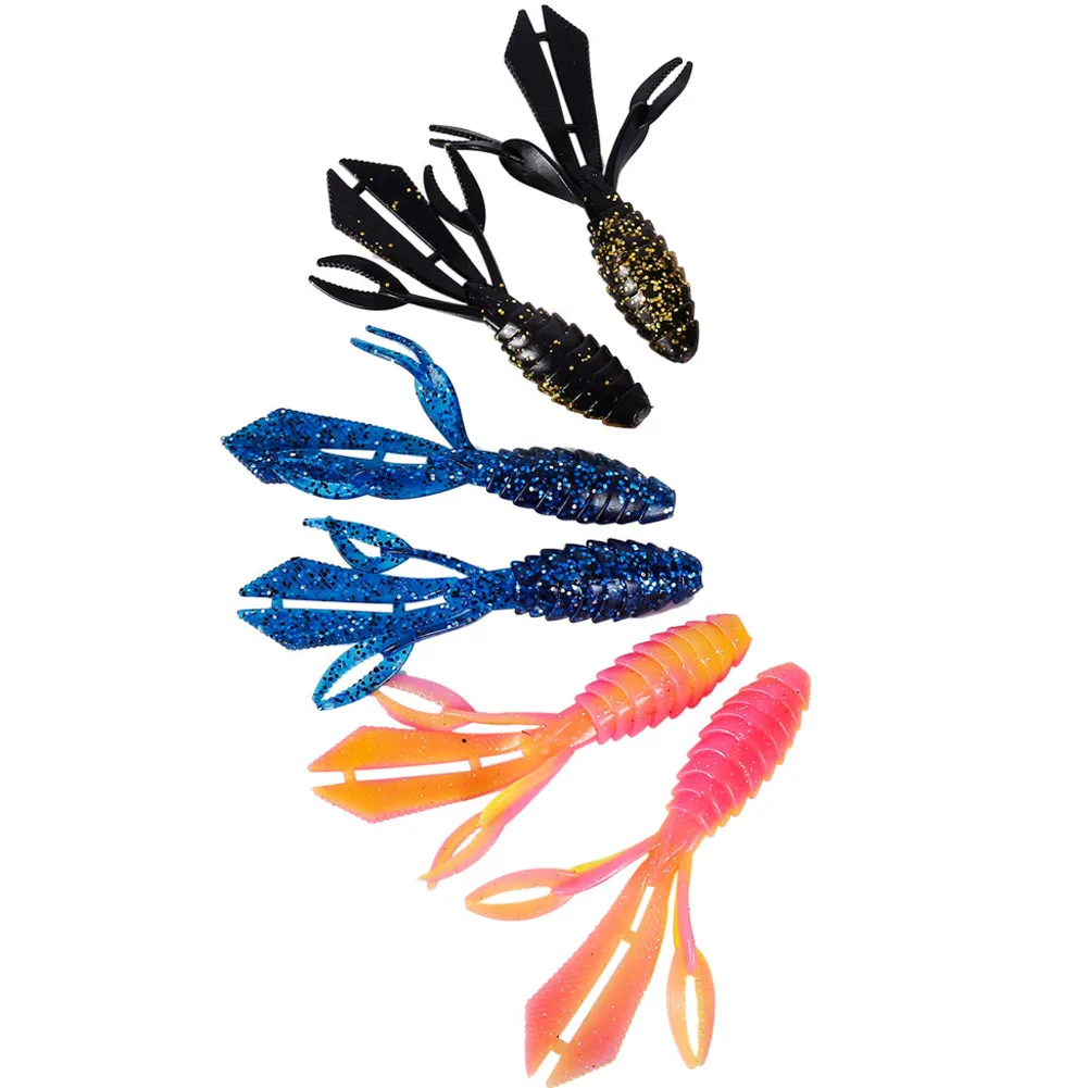 Sougayilang Artificial Worm Fishing Lure Soft Bait with Jig Hooks- 6Pcs Soft Bait& 6Pcs Jig Hooks Artificial Bait
