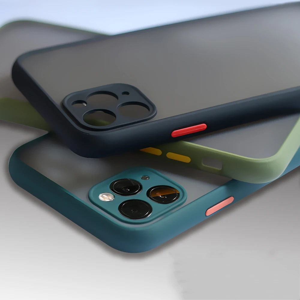 

Luxury Contrast Color Frame Matte Phone Case for iPhone 11 Pro 11Pro X XS XR Max 10 8 7 6 6S Plus Protection Back Cases Cover