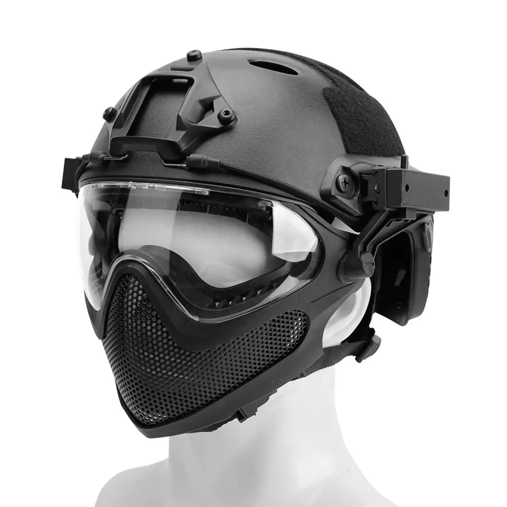 Купить страйкбольный шлем. Шлем fast PJ Tactical Helmet маска. Шлем пластиковый с маской Tactical Full face as-hm0123od-TP. WOSPORT Airsoft шлем. Тактическая Airsoft пейнтбол шлем.