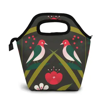 

Birds Lunch Bag Boxes Bags Portable Insulated Picnic Food Box for Women Men