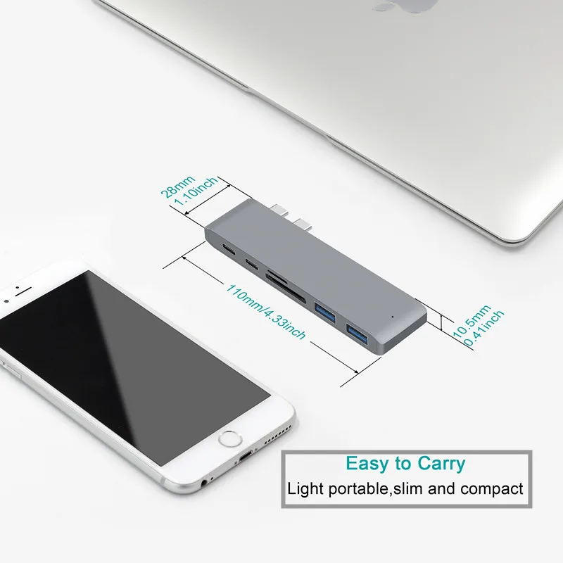 Хаб для смартфонов Type C USB 3 0 многоинтерфейсный PD высокоскоростной зарядный