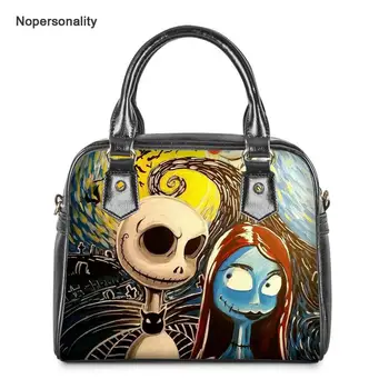 

Nopersonality The Nightmare Before Christmas Print Crossbody Bags for Women Leather Female Ladies Messenger Bags Shoulder Bags